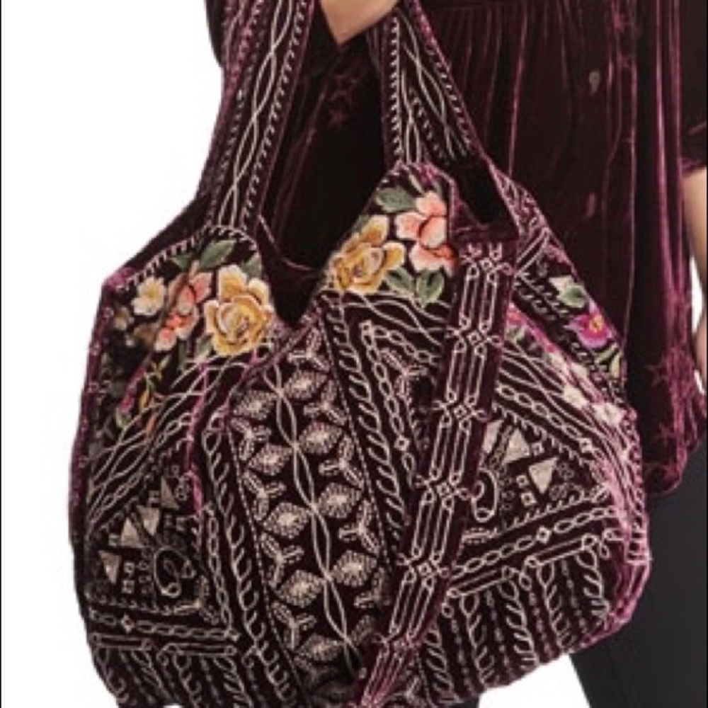 Johnny Was Velvet Flores Tote
